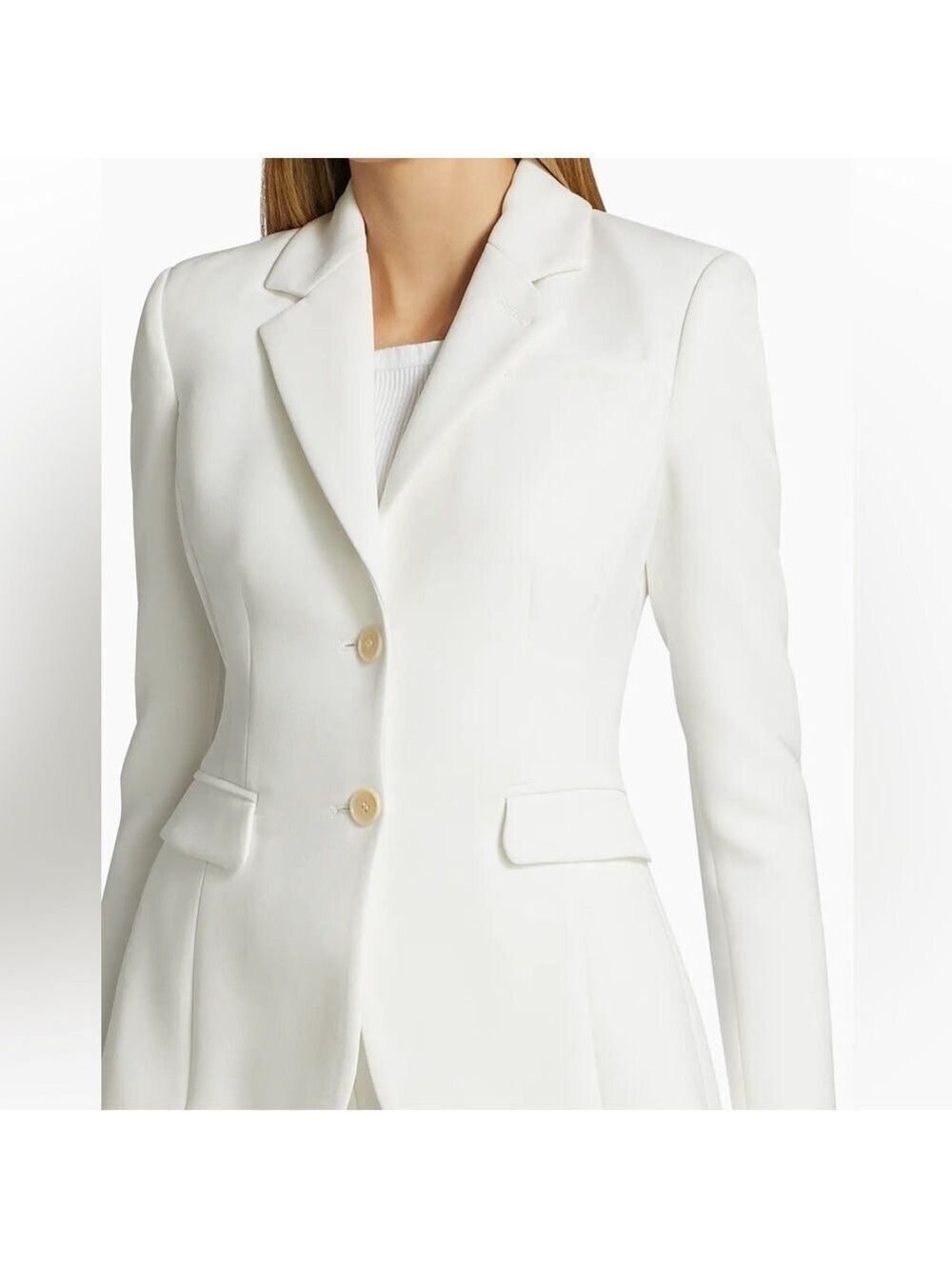 Altuzzara Women’s Fenice Two-Button Jacket Blazer Optic White 40 US 8 - Picture 5 of 15